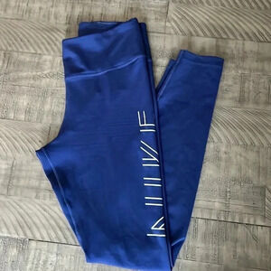 Nike Women’s Side Logo Full Length Tights/Leggings  Blue - Size Small